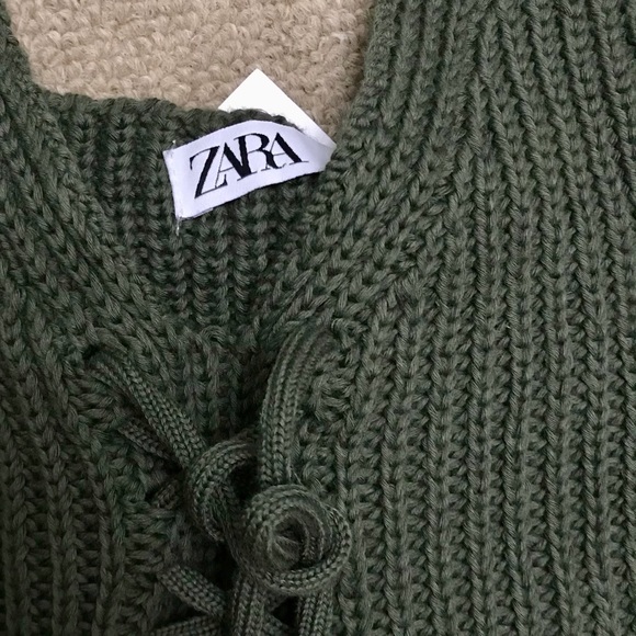 Like new Zara green knit cropped top - Picture 6 of 7